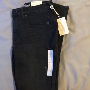 Black jeans, high-rise skinny, size 8.